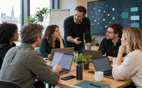 Atelier d’introduction à l’intelligence artificielle avec une équipe en entreprise