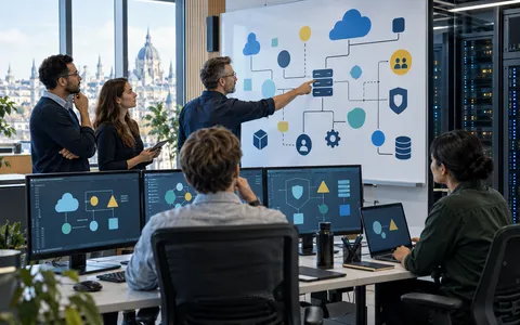 Équipe infrastructure comparant des architectures ouvertes